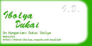 ibolya dukai business card